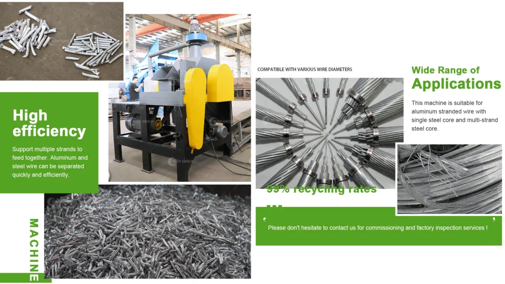Aluminum stranded wire recycling machine feature