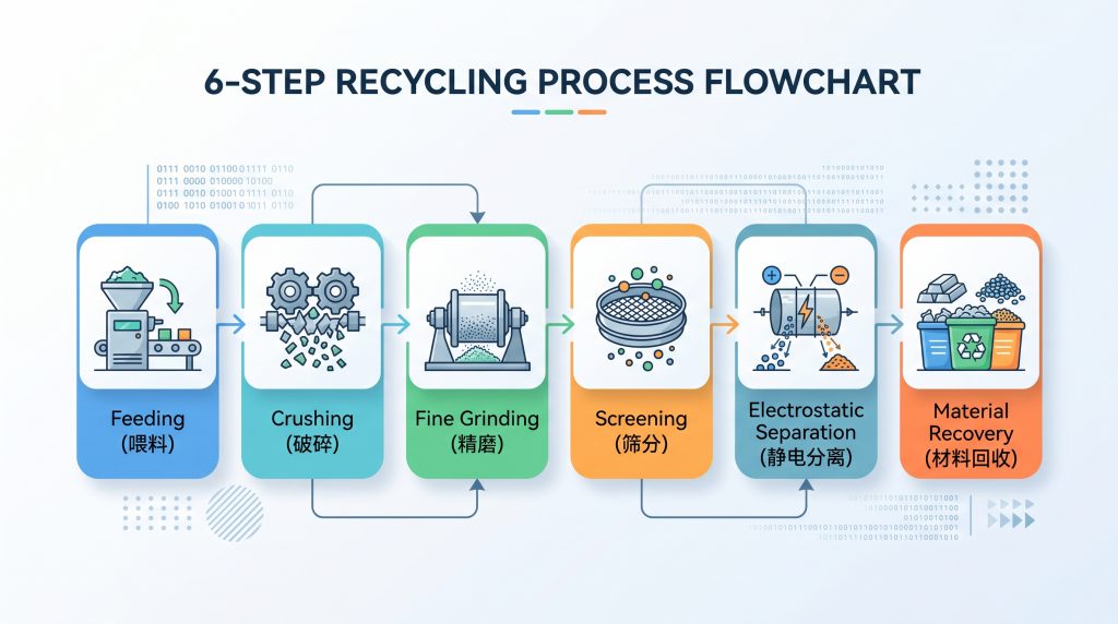 Tetra Pak recycling process for aluminum and plastic separation