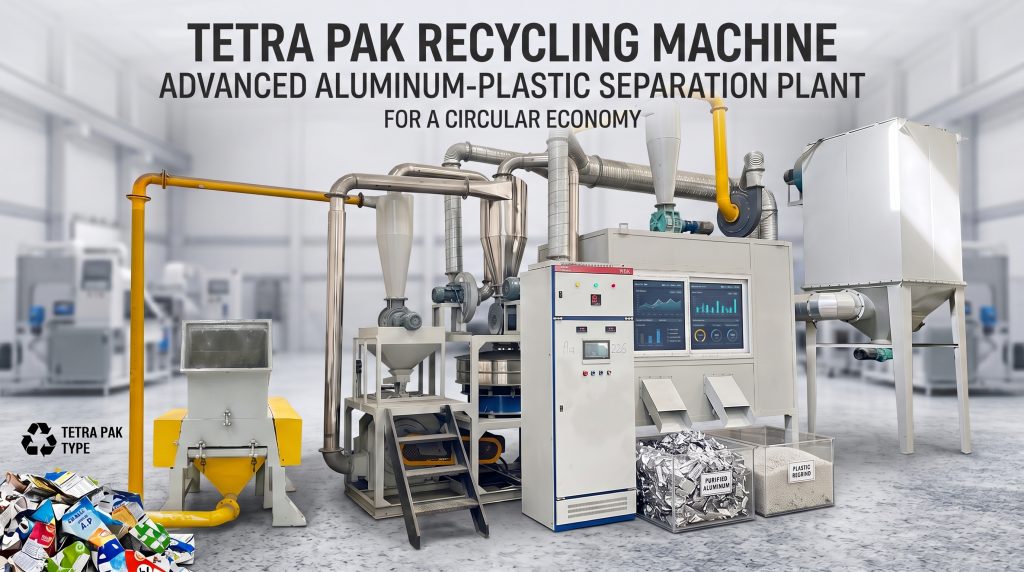 Tetra Pak recycling machine for aluminum-plastic separation