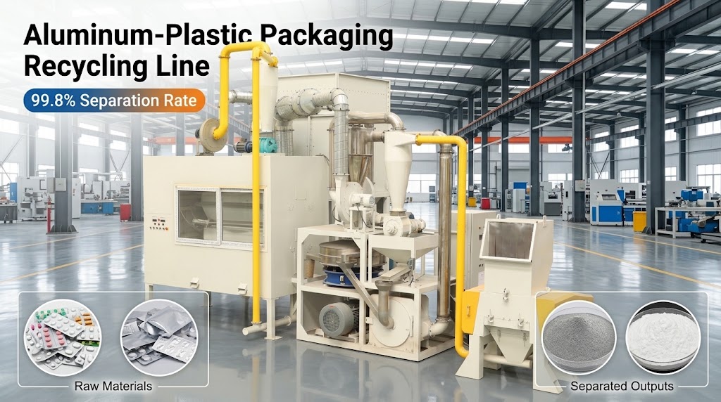 Aluminum-Plastic Packaging Recycling Line for Blister Packs & Films